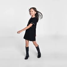 MICHAEL KORS Girls Black Short Sleeved Dress