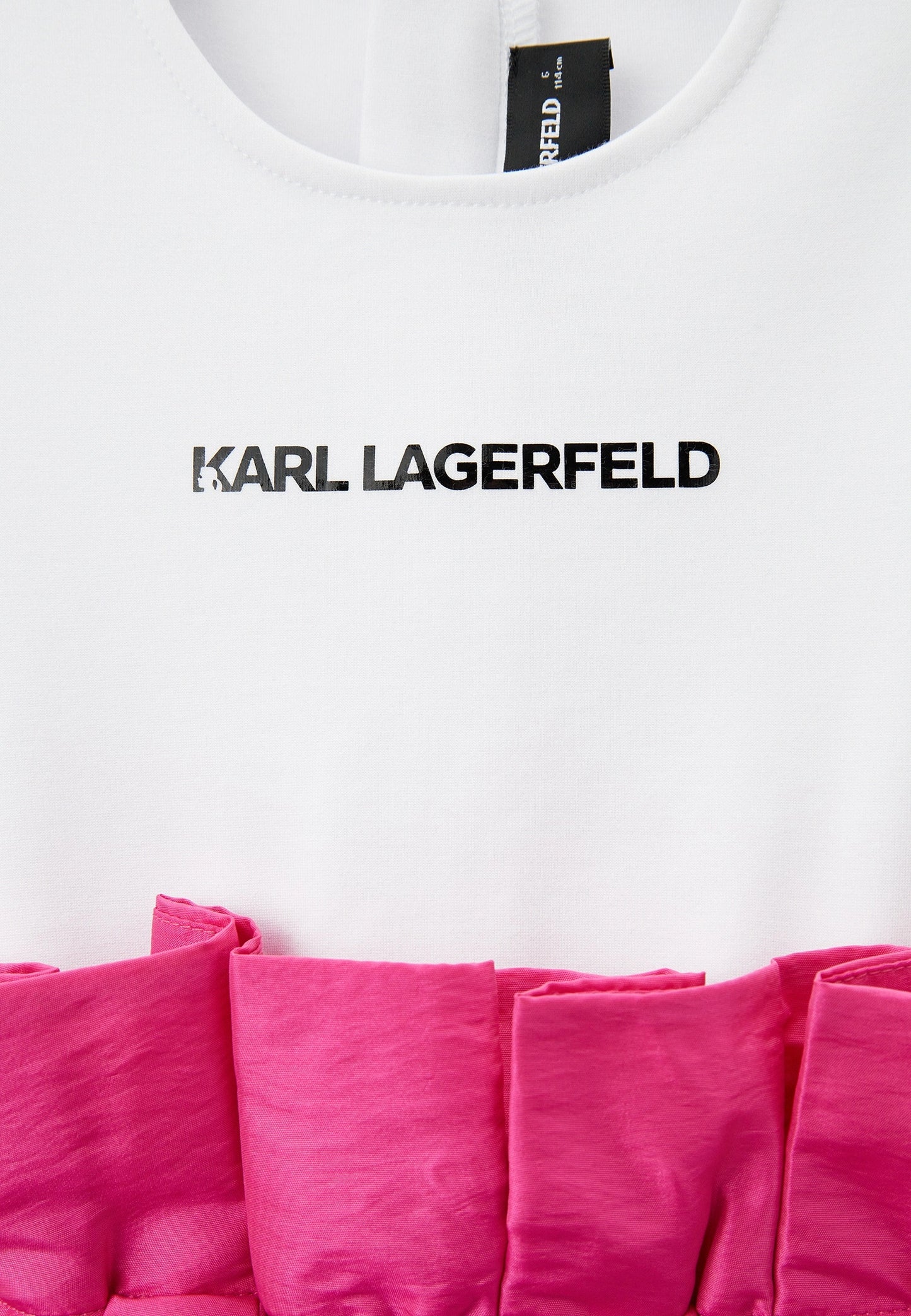 KARL LAGERFELD Girls White & Pink Tulle Dress