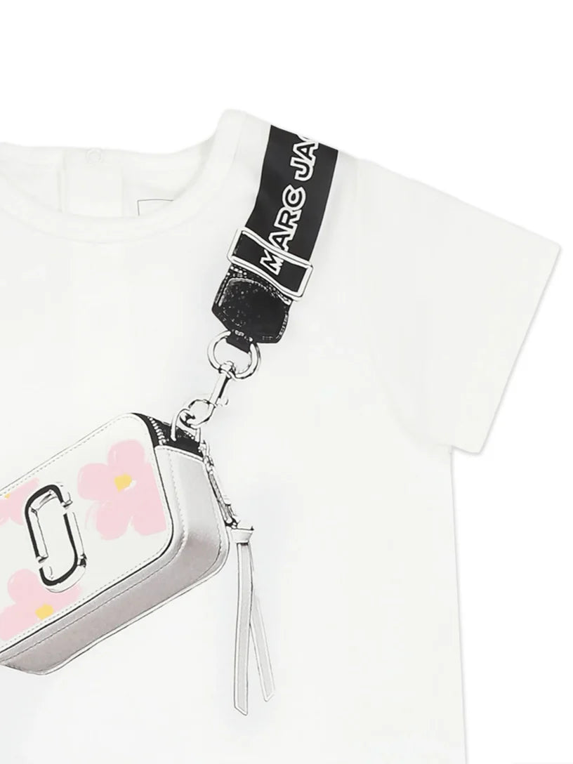 MARC JACOBS Girls White T-Shirt + Pink Short Set