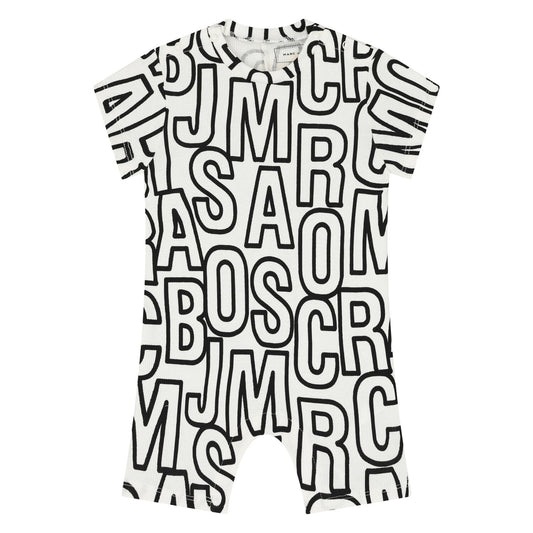 MARC JACOBS Baby Boys White & Black Logo Romper