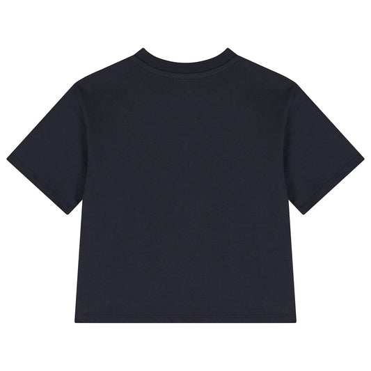MARC JACOBS W60590/84E Girls Navy Blue Logo T-Shirt