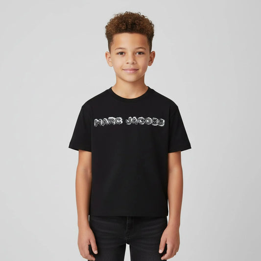 MARC JACOBS W60644/09B Boys Black Logo T-Shirt