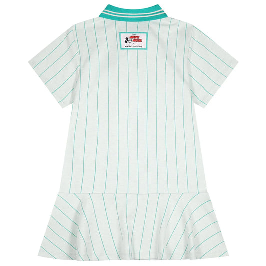 MARC JACOBS Girls Grey & Green Striped Disney Polo Dress