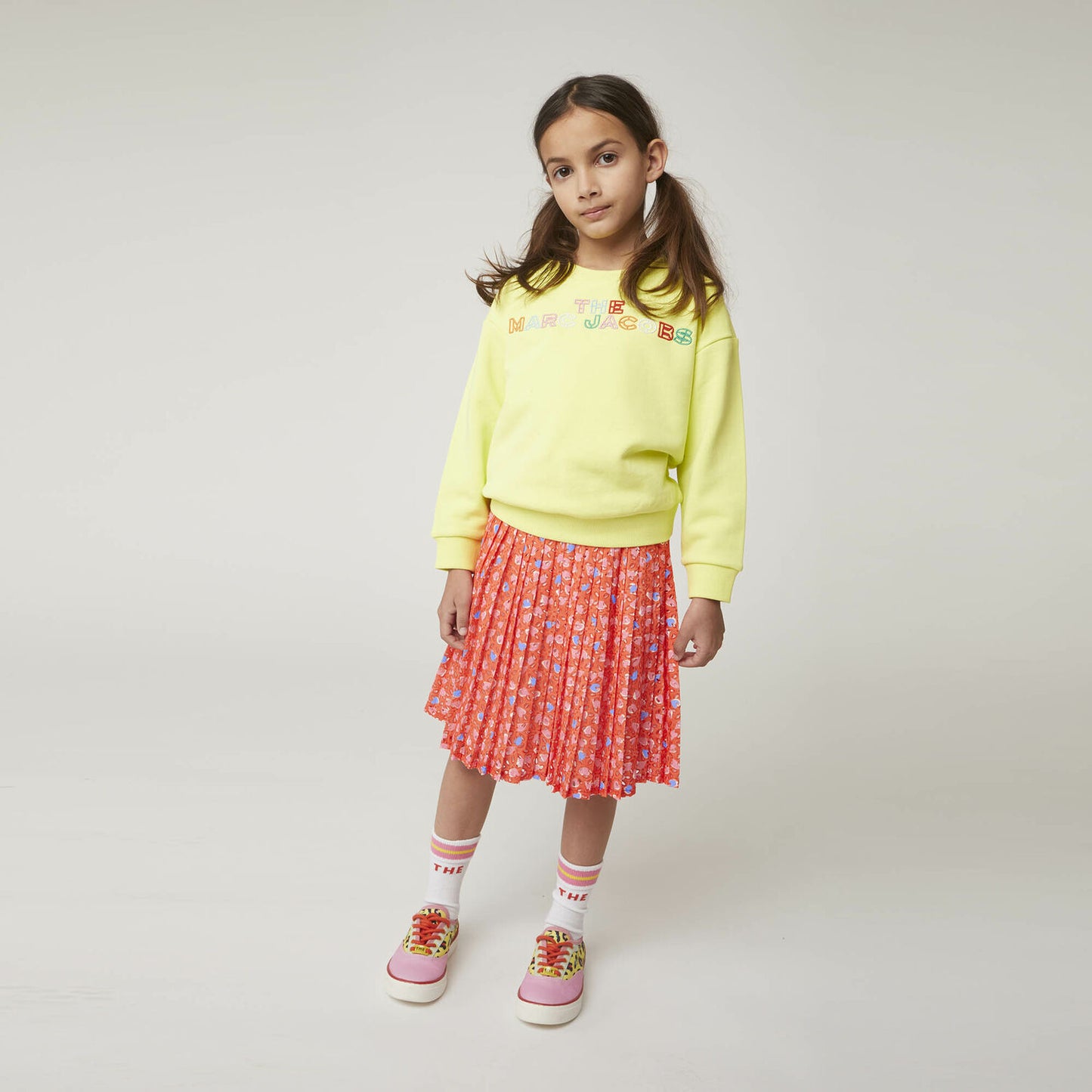 MARC JACOBS Girls Orange Pleated Skirt