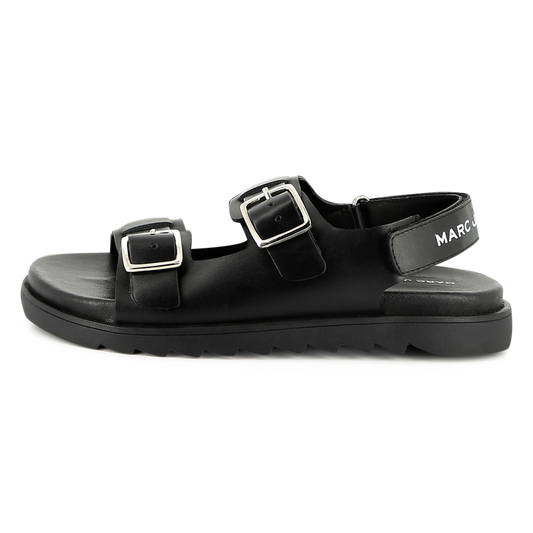 MARC JACOBS Buckled Leather Black Sandals