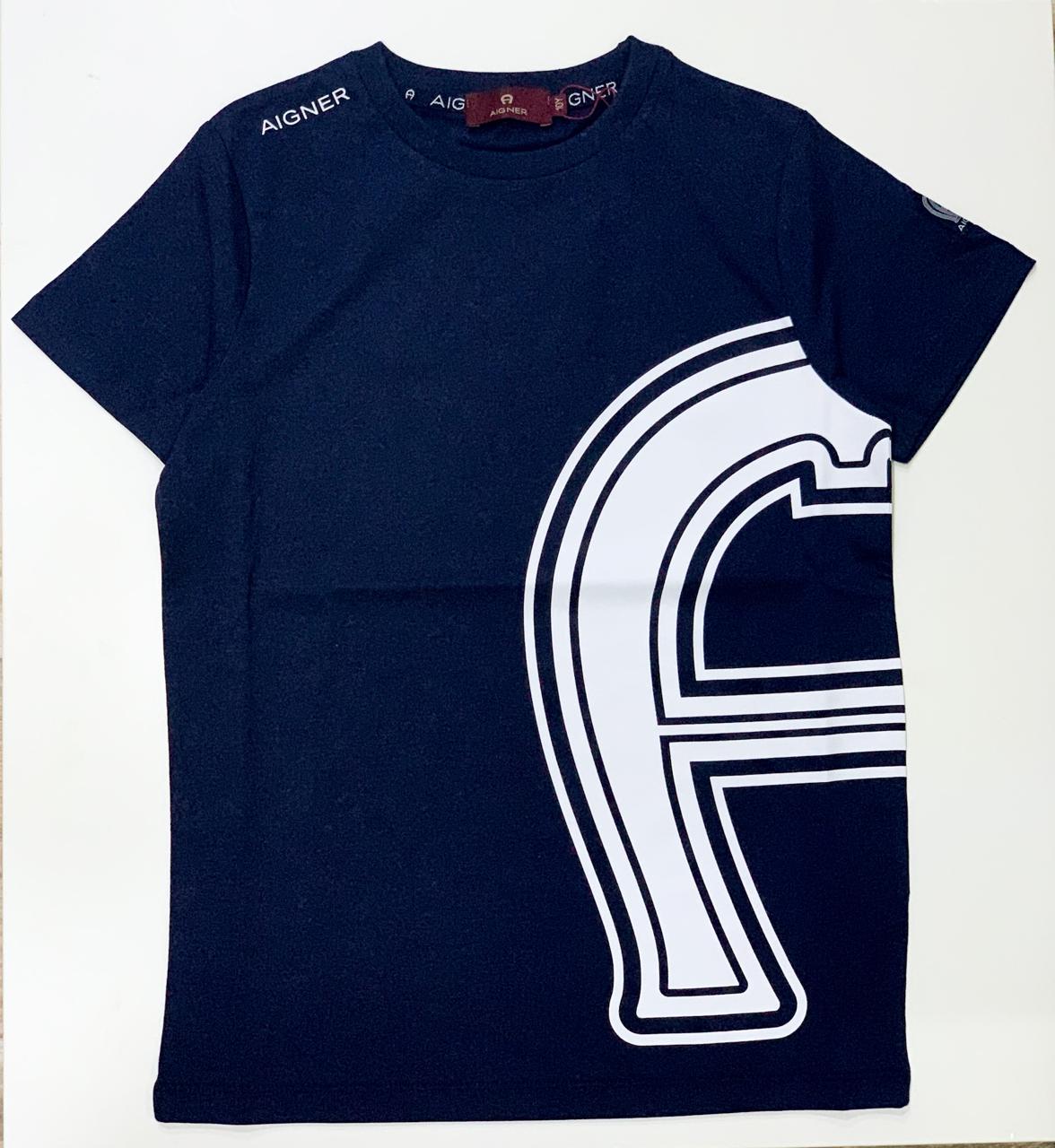 AIGNER Boys Navy Logo T-Shirts