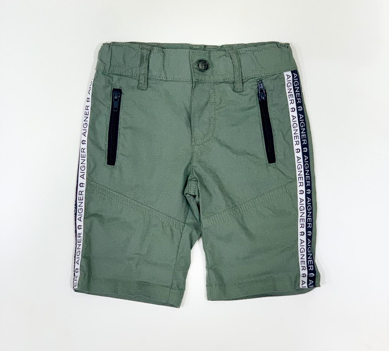 AIGNER Younger Boys Light Green Light Green Logo Shorts