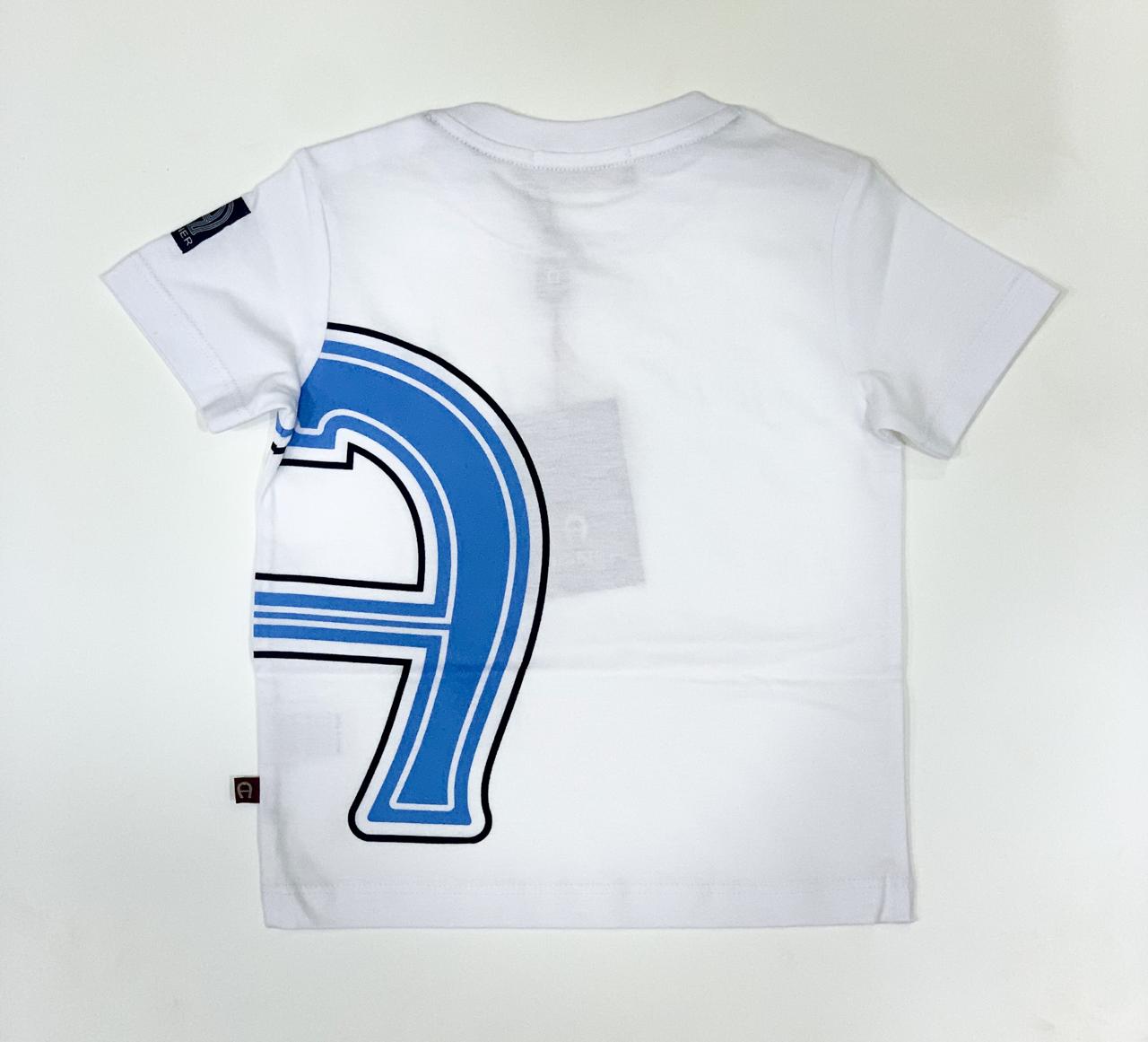 AIGNER Boys White Logo T-Shirts