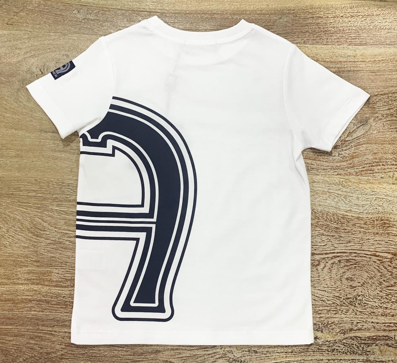 AIGNER Boys White Logo T-Shirts