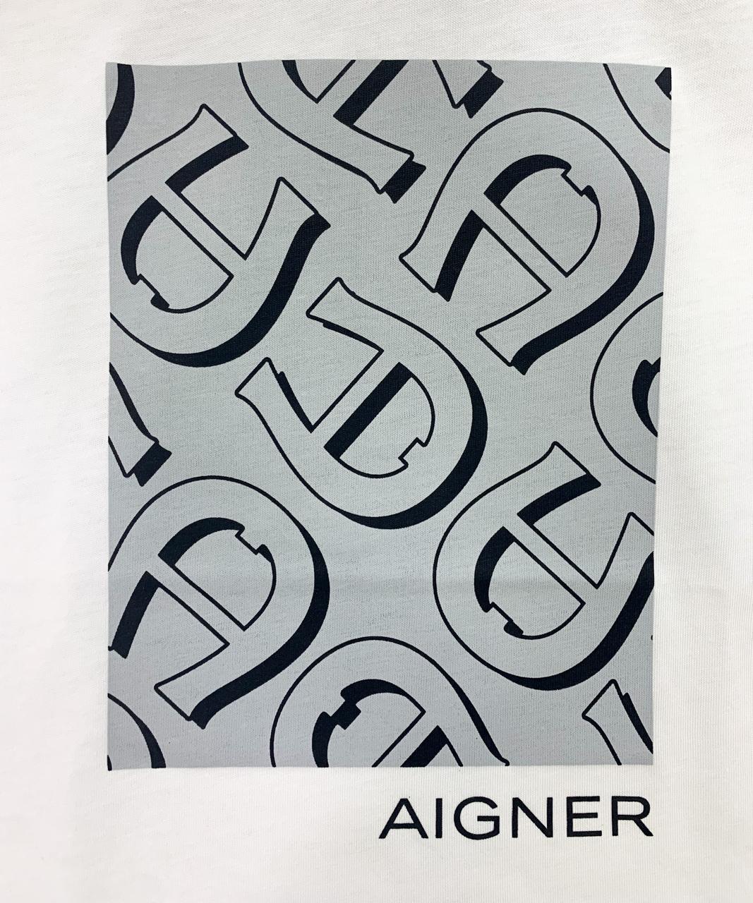 AIGNER Boys White Logo T-Shirts
