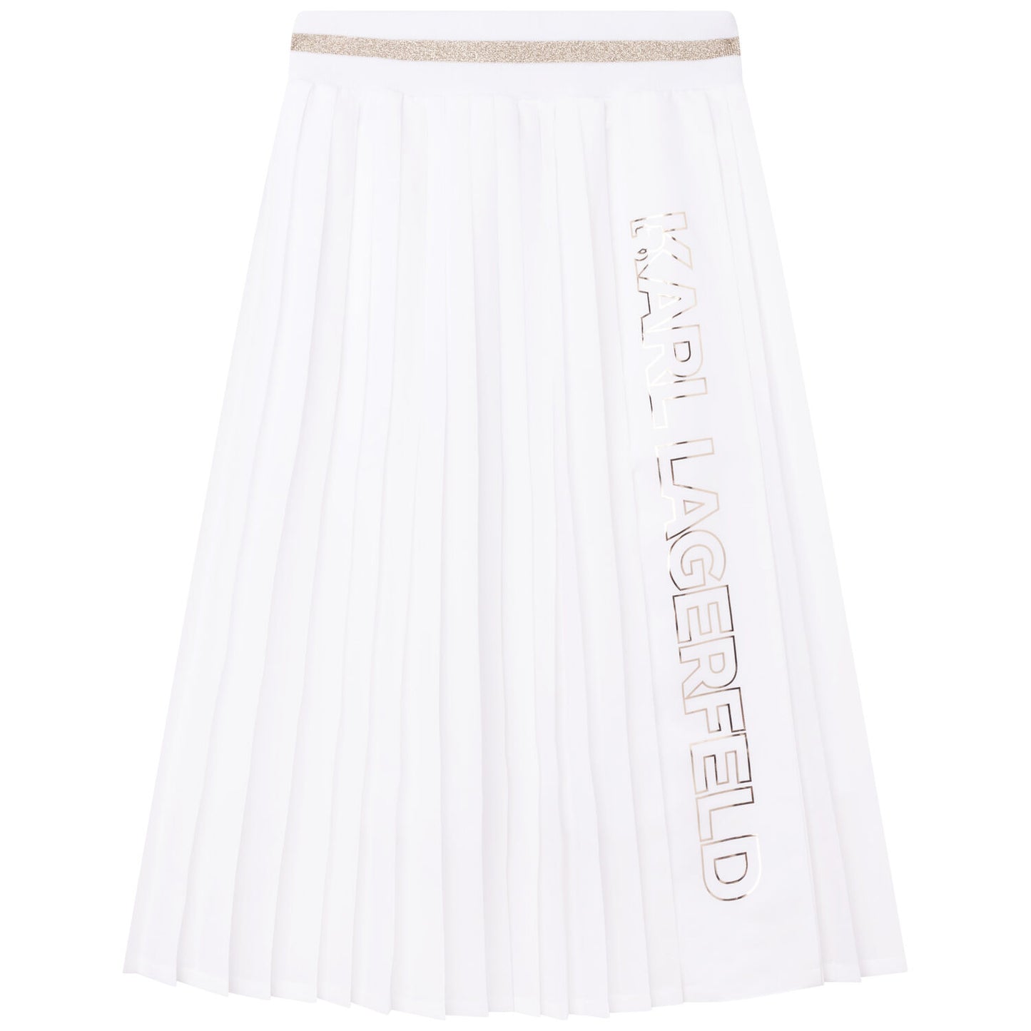 KARL LAGERFELD Girls White Logo Pleated Skirt