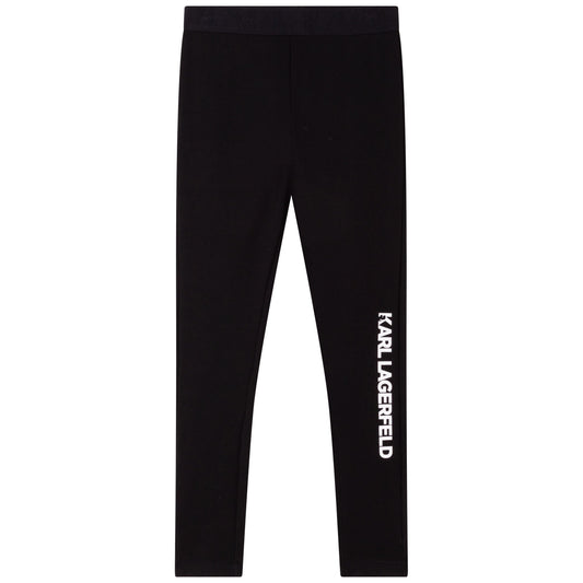 KARL LAGERFELD Girls Black Logo Leggings