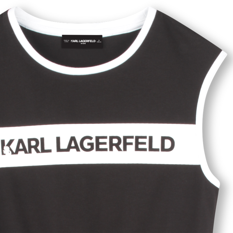 KARL LAGERFELD Girls Sleeveless Black Dress with Pockets