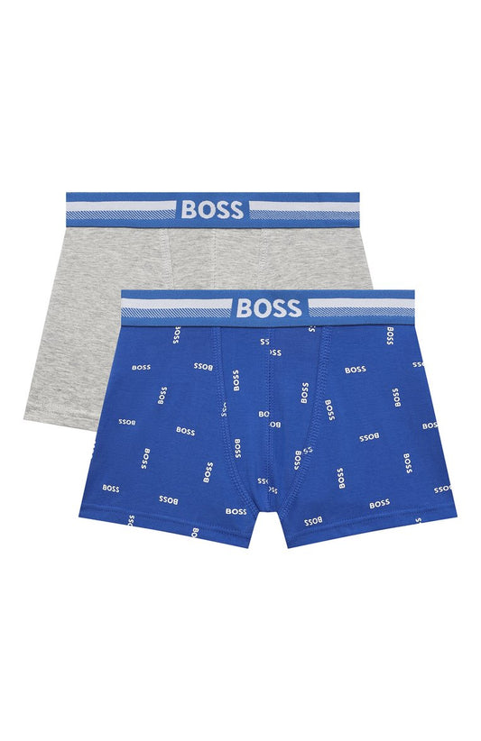 BOSS Boys Blue & Grey Boxers (Pack of 2)