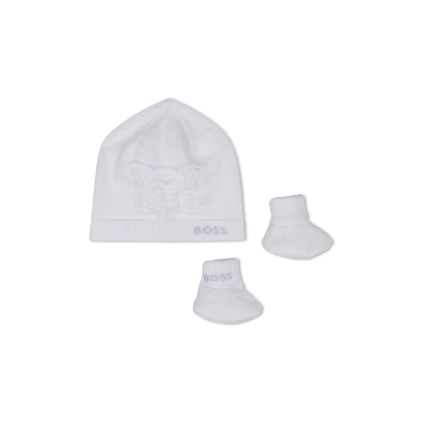 BOSS Baby Unisex Hat & Socks White Knit Set