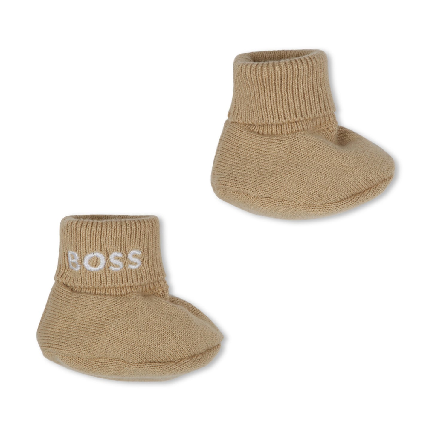 BOSS Baby Boys Hat & Socks Beige Knit Set