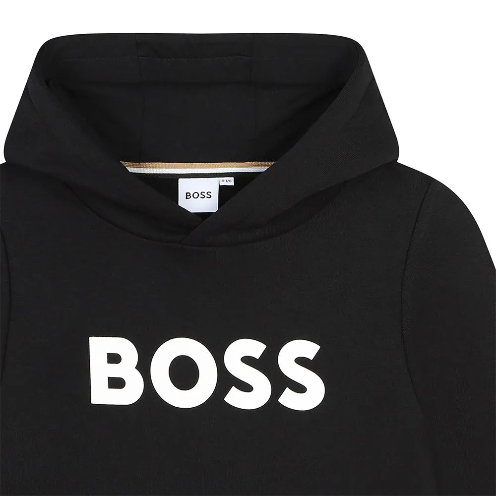 BOSS J52351/09B Boys Black Logo Hoodie