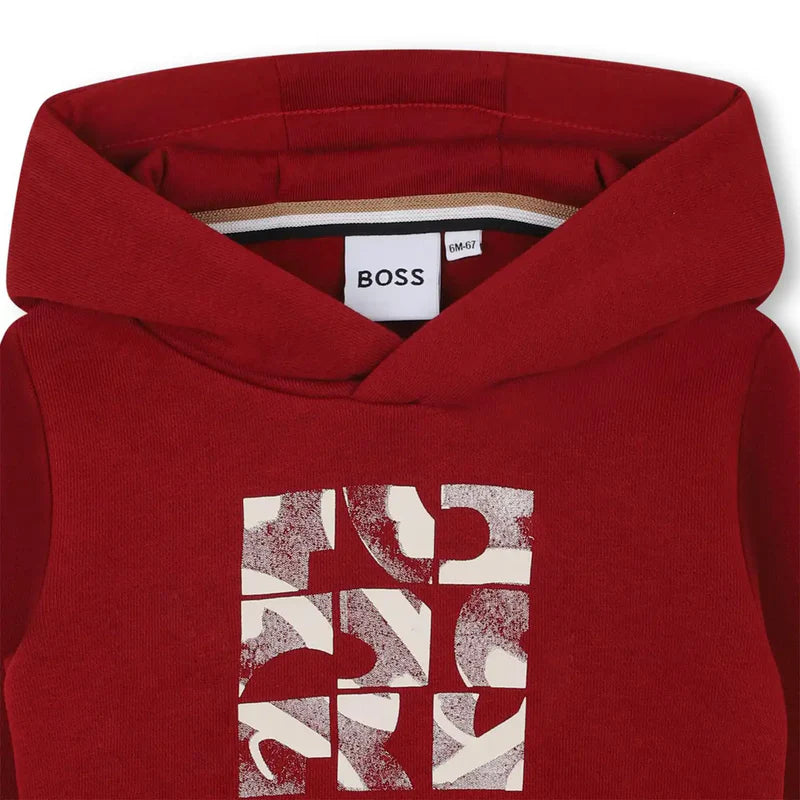 BOSS J52461/96D Younger Boys Red Logo Hoodie