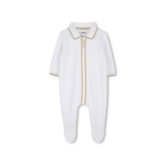 BOSS Baby Boys White Textured Knitted Pyjamas