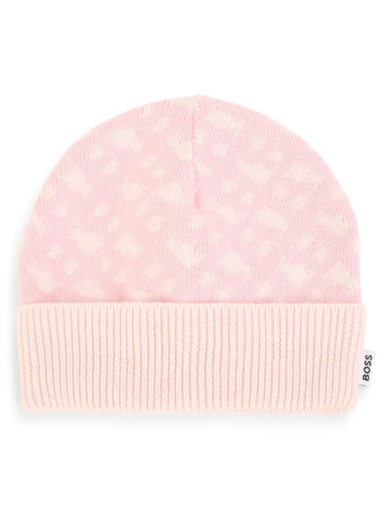 BOSS Baby Girls Pink Knit Hat & Slipper Set
