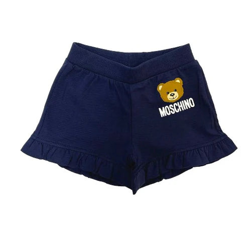 MOSCHINO Girls Navy Blue Logo Shorts