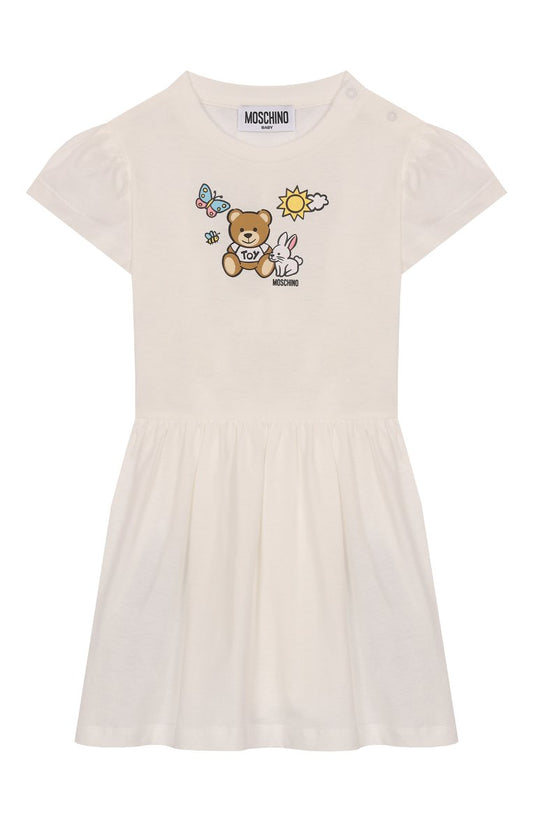MOSCHINO Baby Girls White Logo Dress