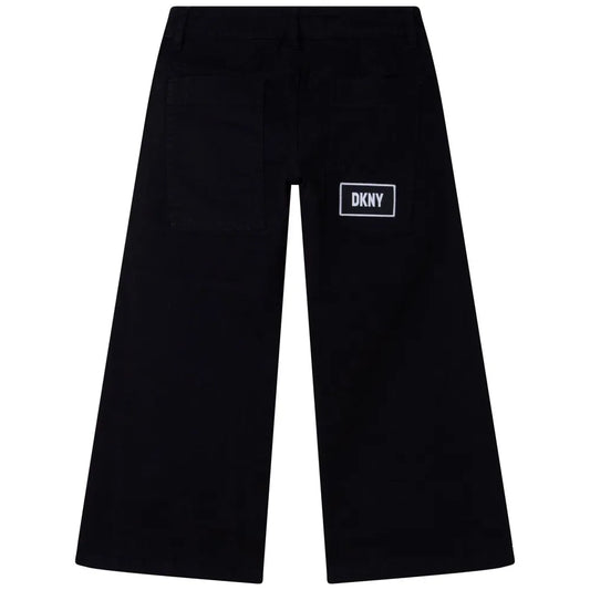 DKNY Girls Black Logo Cargo Pants Trousers