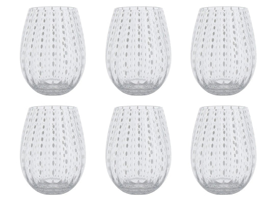 Clear Dotted Drinking Glass (SET OF 6)