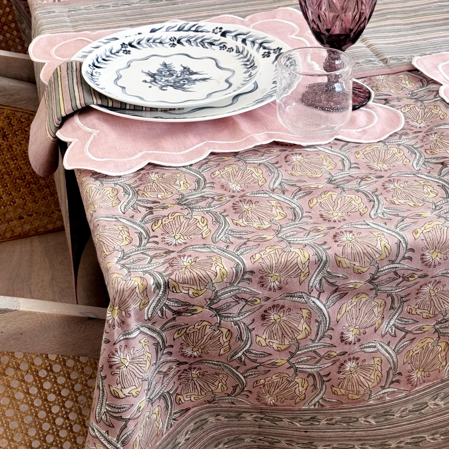 Pink Floral Table Cloth