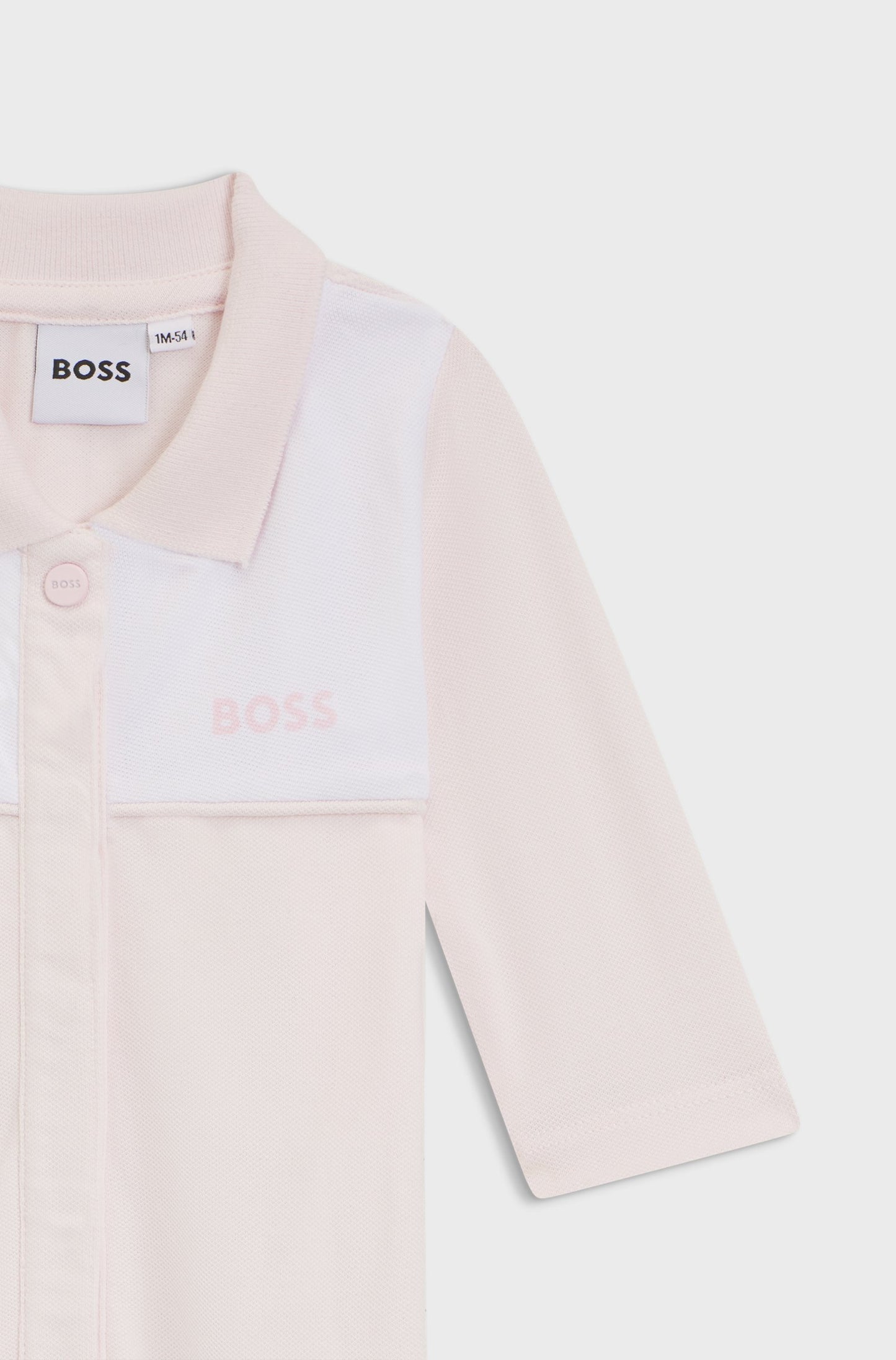 BOSS J52501.44L Baby Girls Pink & White Babygrow
