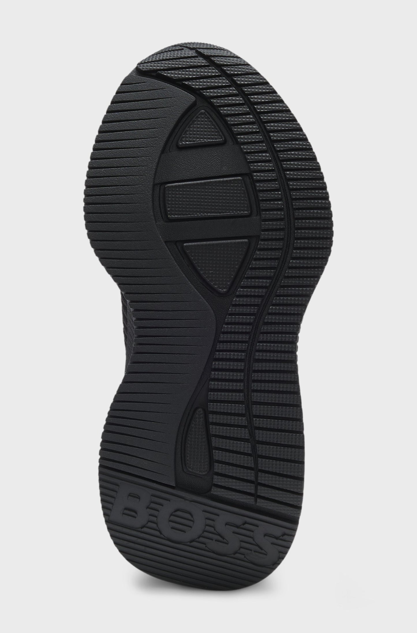 BOSS Boys Black Logo Trainers with Knitted Uppers and Suede Trims