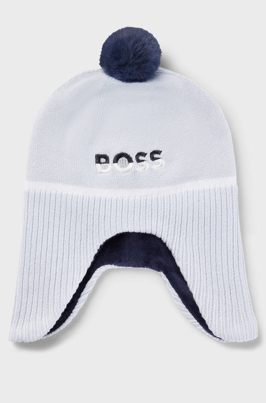 BOSS Baby Boys Hat with Pompom and Earmuffs