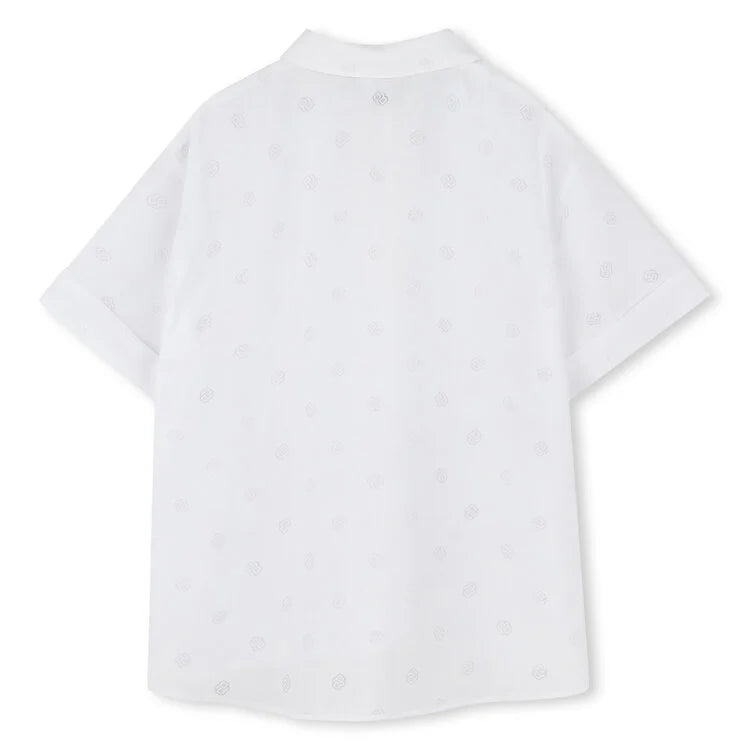 BOSS Girls White Logo Blouse