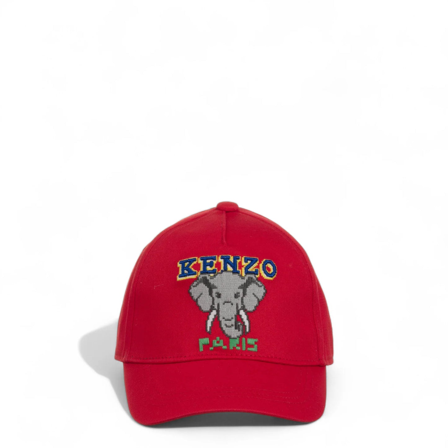 KENZO KIDS Ivory Elephant Logo Red Cap