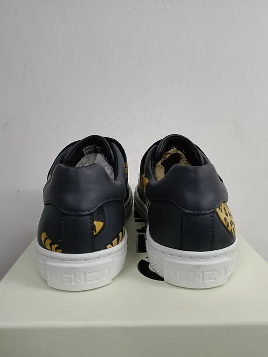 KENZO KIDS Unisex Tiger Logo Leather Sneakers