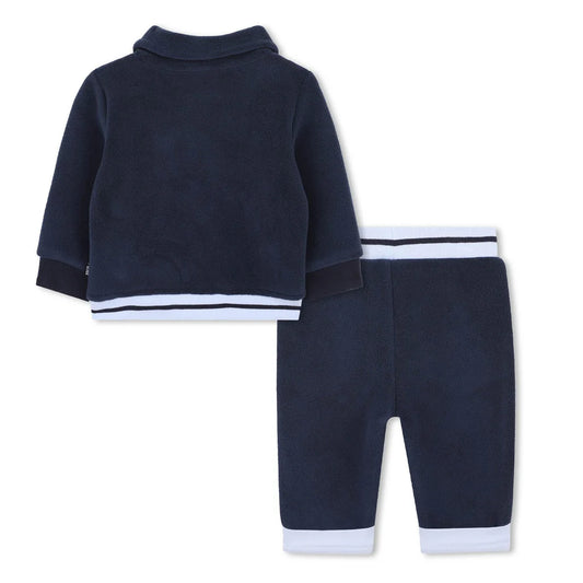 BOSS J52542/849 Younger Boys Navy Blue Fleece Cardigan and Trousers set