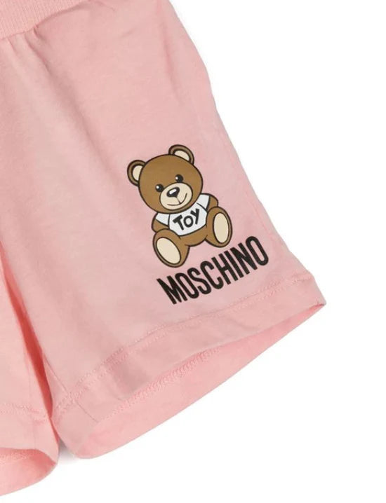 MOSCHINO Girls Pink Logo Shorts