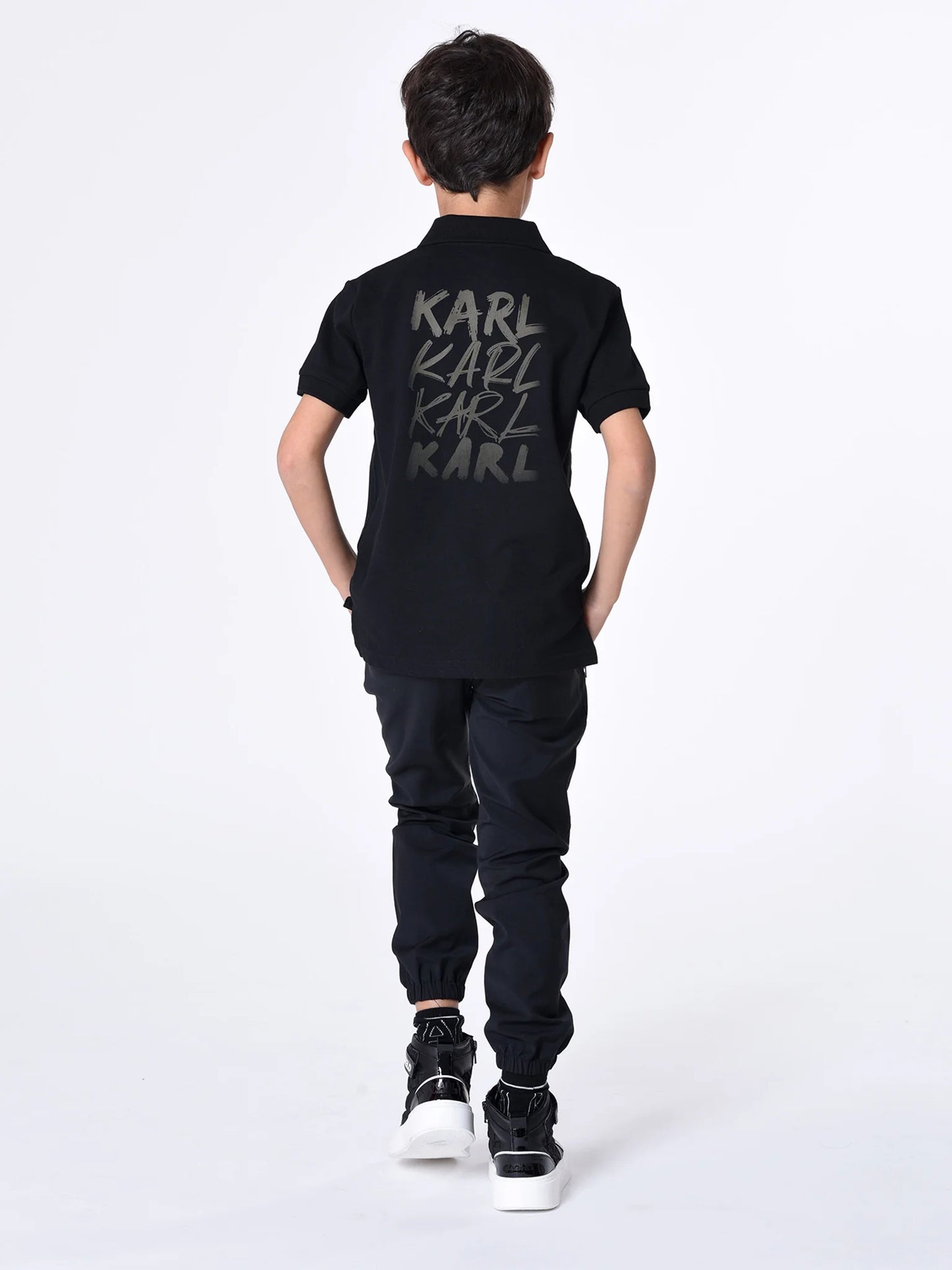KARL LAGERFELD Kids Polo Black Regular Fit