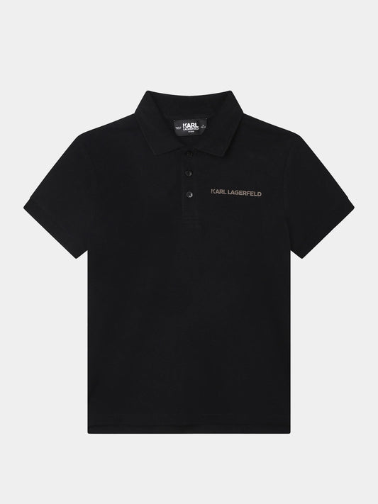 KARL LAGERFELD Kids Polo Black Regular Fit