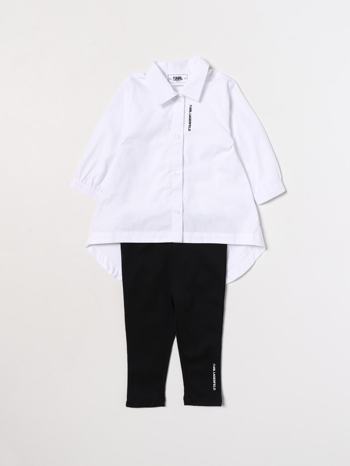 KARL LAGERFELD Girls White Dress with Legging