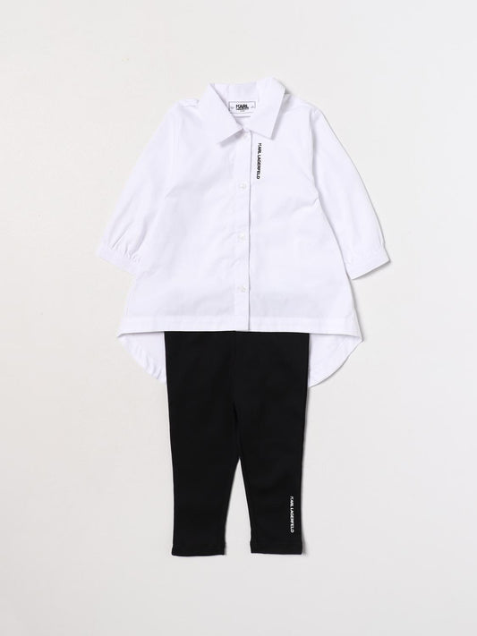 KARL LAGERFELD Girls White Dress with Legging