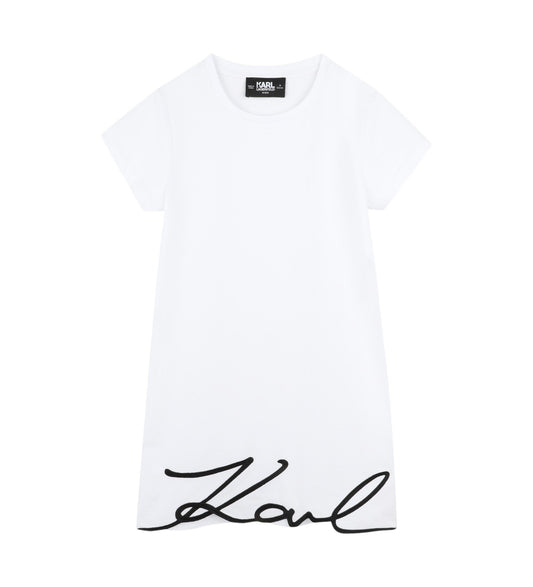 KARL LAGERFELD Girls White Short Sleeve Dress