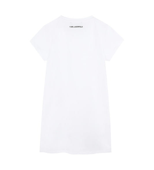 KARL LAGERFELD Girls White Short Sleeve Dress