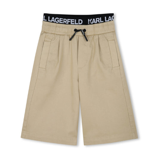 KARL LAGERFELD Boys Beige Twill Bermuda Short