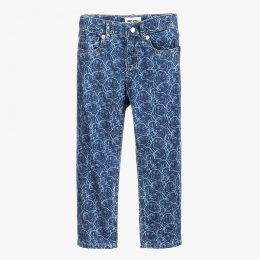 KENZO KIDS Boys Denim Blue Logo Jeans