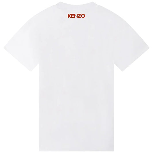 KENZO KIDS Girls White Giraffe Logo T-Shirt Dress