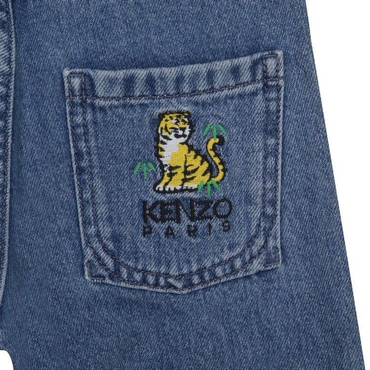 KENZO KIDS Girls Blue Denim Jeans Trousers