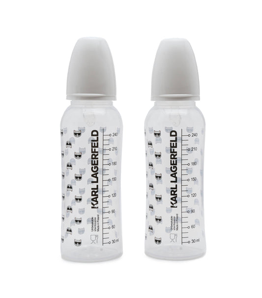 KARL LAGERFELD Baby Feeding Bottle 240 ml Transparent Set of 2