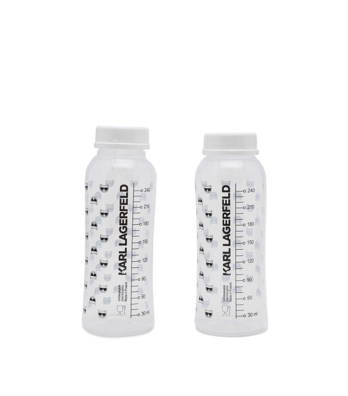 KARL LAGERFELD Baby Feeding Bottle 240 ml Transparent Set of 2