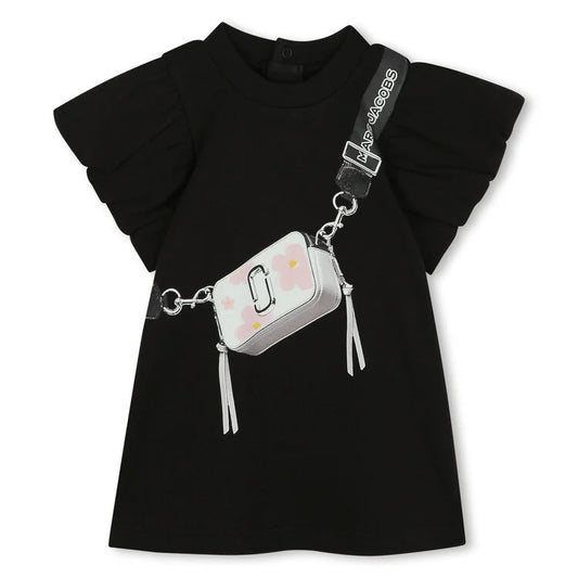 MARC JACOBS Younger Girls Black Logo Bag Dress